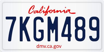 CA license plate 7KGM489