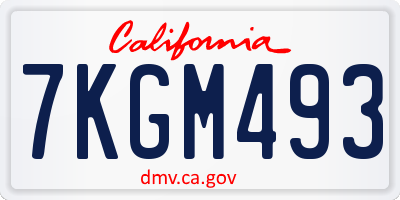 CA license plate 7KGM493