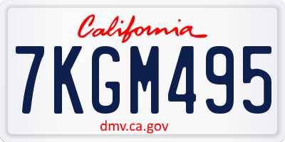 CA license plate 7KGM495
