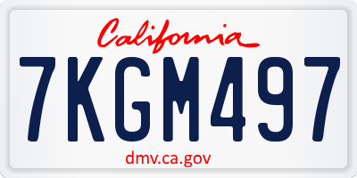CA license plate 7KGM497