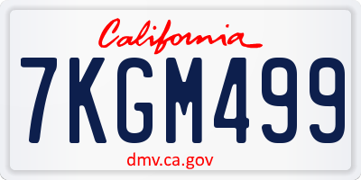 CA license plate 7KGM499