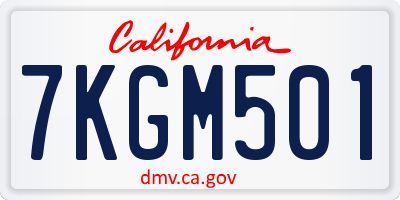 CA license plate 7KGM501