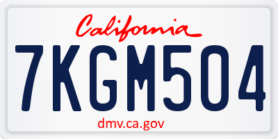 CA license plate 7KGM504