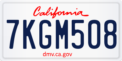 CA license plate 7KGM508