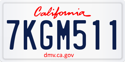 CA license plate 7KGM511