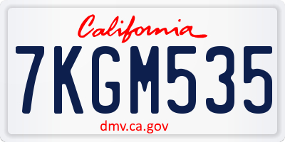 CA license plate 7KGM535