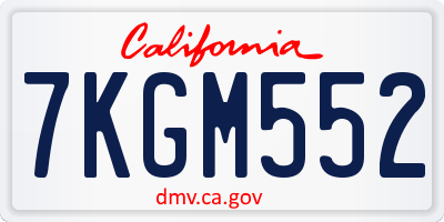 CA license plate 7KGM552