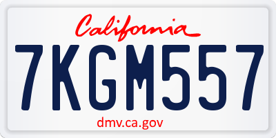CA license plate 7KGM557