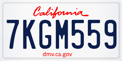 CA license plate 7KGM559
