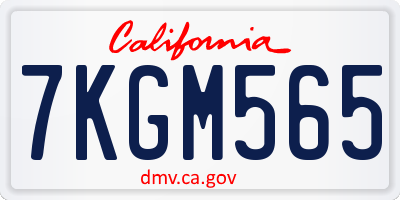 CA license plate 7KGM565