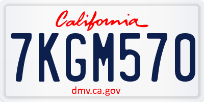 CA license plate 7KGM570