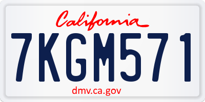 CA license plate 7KGM571