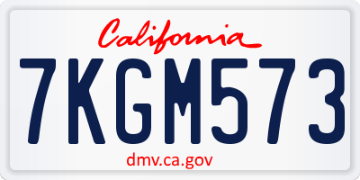 CA license plate 7KGM573