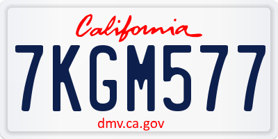 CA license plate 7KGM577