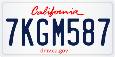 CA license plate 7KGM587