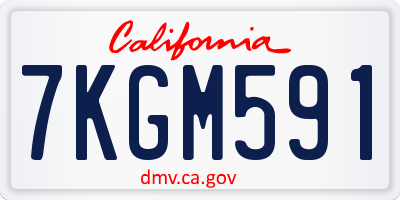 CA license plate 7KGM591