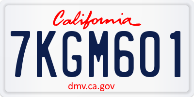 CA license plate 7KGM601