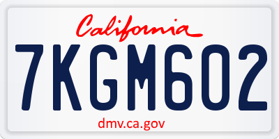 CA license plate 7KGM602