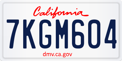 CA license plate 7KGM604