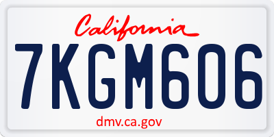 CA license plate 7KGM606