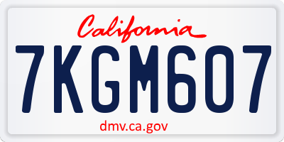 CA license plate 7KGM607