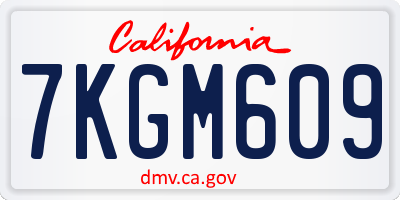 CA license plate 7KGM609