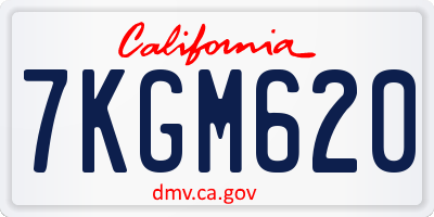 CA license plate 7KGM620
