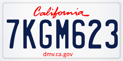 CA license plate 7KGM623