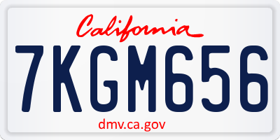 CA license plate 7KGM656