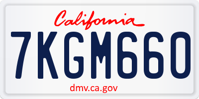 CA license plate 7KGM660