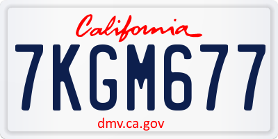 CA license plate 7KGM677