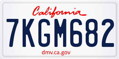 CA license plate 7KGM682