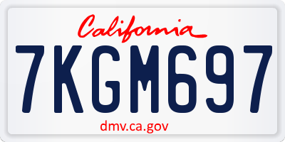 CA license plate 7KGM697