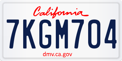 CA license plate 7KGM704