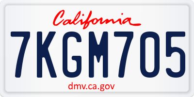 CA license plate 7KGM705