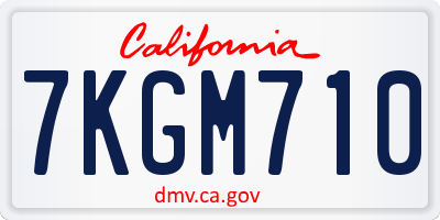 CA license plate 7KGM710