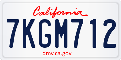 CA license plate 7KGM712