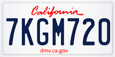 CA license plate 7KGM720
