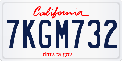 CA license plate 7KGM732