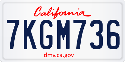 CA license plate 7KGM736