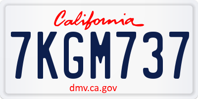 CA license plate 7KGM737