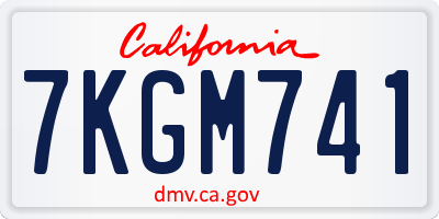 CA license plate 7KGM741