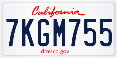 CA license plate 7KGM755