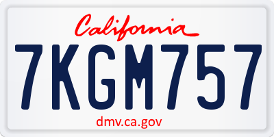 CA license plate 7KGM757
