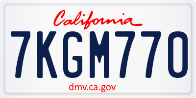 CA license plate 7KGM770