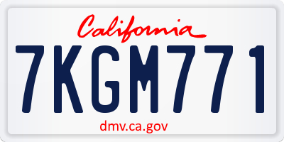 CA license plate 7KGM771