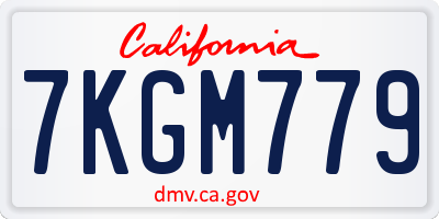 CA license plate 7KGM779