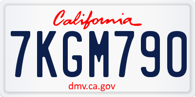 CA license plate 7KGM790