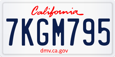 CA license plate 7KGM795