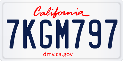 CA license plate 7KGM797